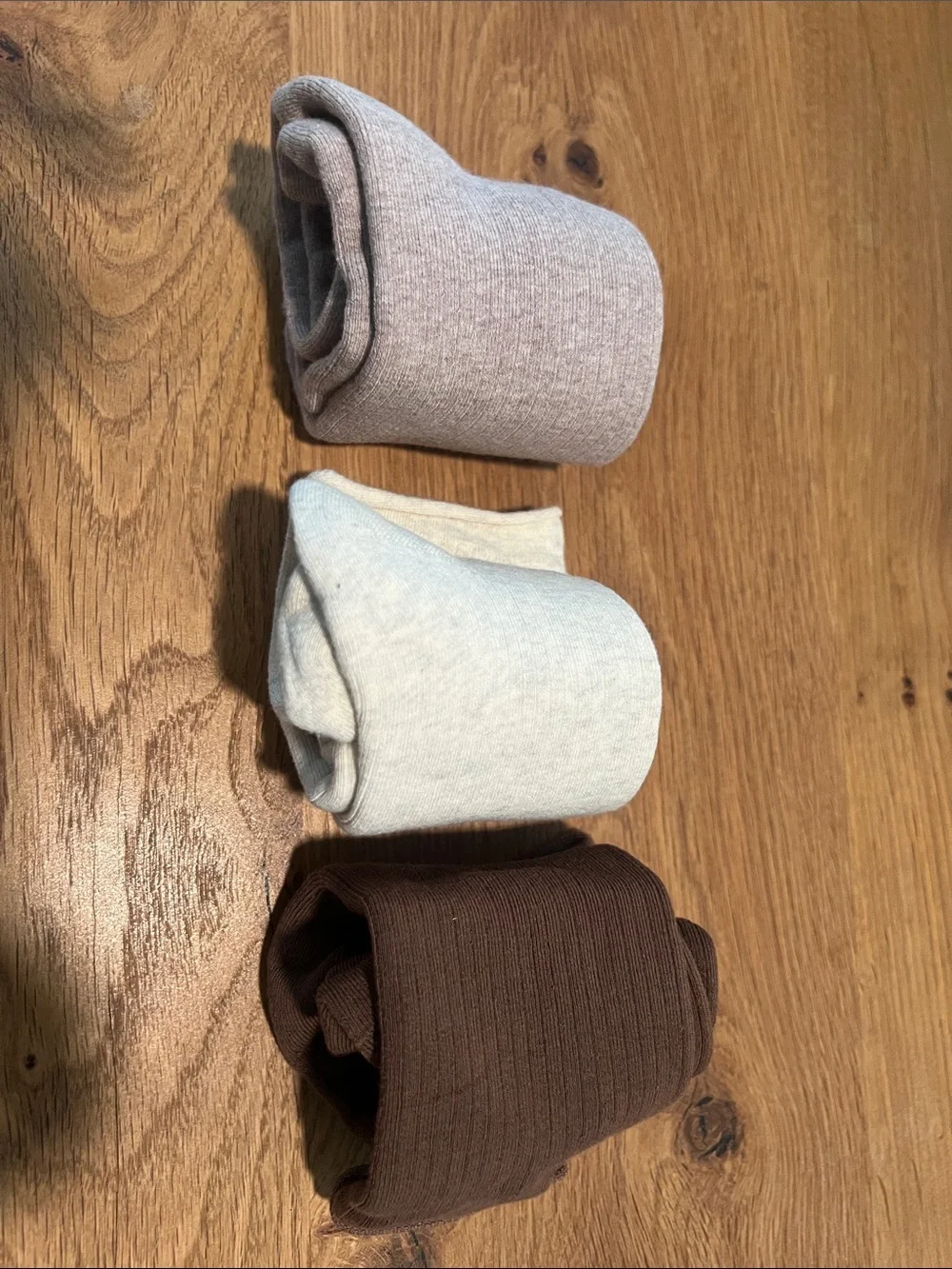 Neiwai 3 Pack Crew Socks Cream Khaki Brown Cotton Blend New in Box One Size